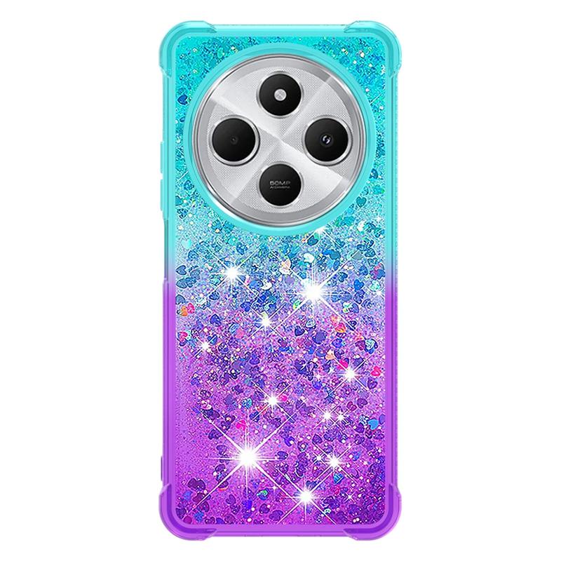 Für Xiaomi Redmi 14C Hülle auf Für Funda Xiaomi Redmi 14C Hülle Glitzer Dynamische Flüssigkeitshülle Für Xiomi Redmi14C Handyhüllen Coque For Redmi 14C blue