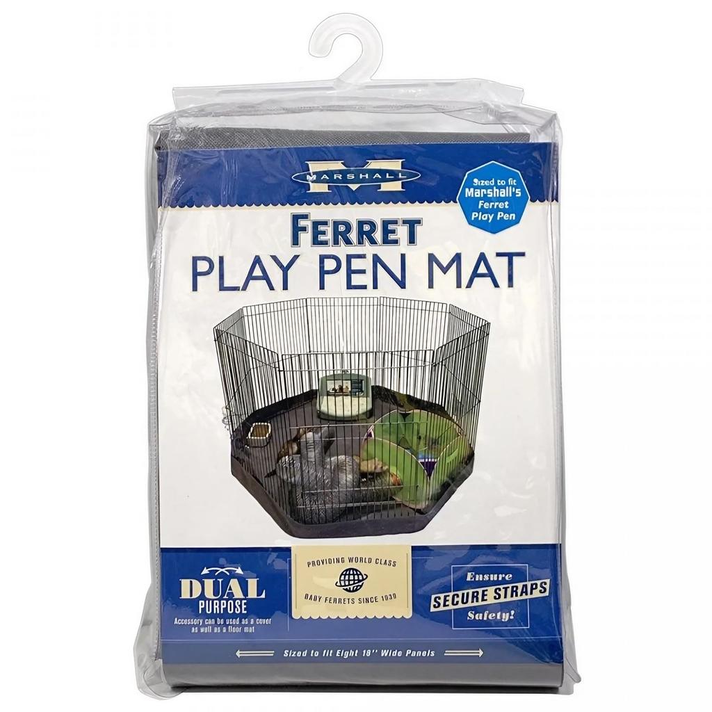 Marshall Small Animal Playpen (8-Way Playpen) with Floor Mat and Cover, Gray, 116 x 116 x 9.5 cm