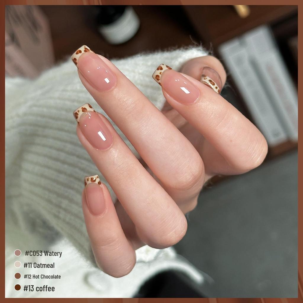 Gaoy Autumn/Winter Leopard Print Gel Polish in Caramel Brown for French Manicures