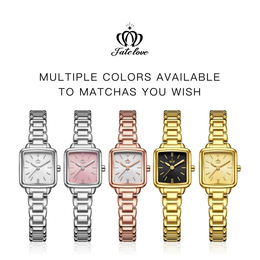 Fatelove 925 Luxury Quartz Watch for Women Stainless Steel Waterproof Fashion Elegant Ladies Wristwatches