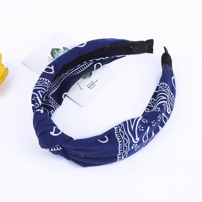 Bohemian Style Wide Knotted Fabric Headband for Women