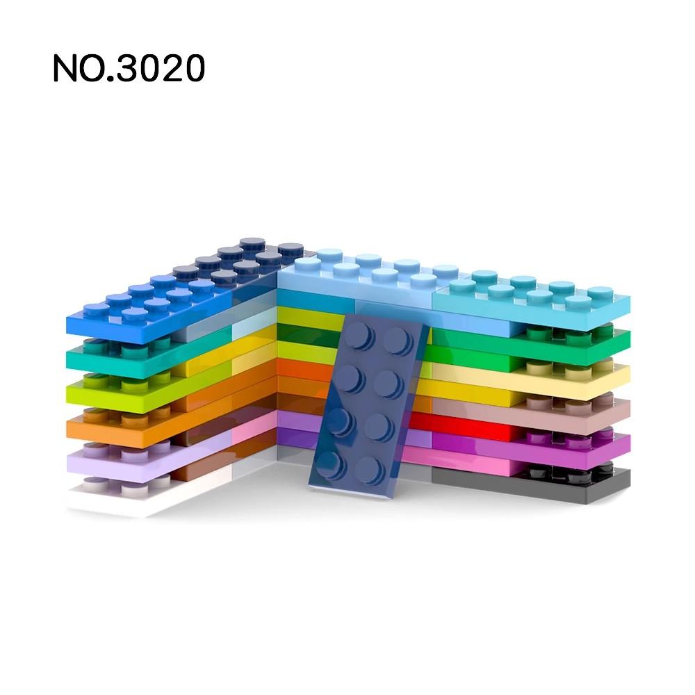 20Pcs MOC Parts 3020 Plate 2 x 4 Works With Blocks DO IT YOURSELF Assmble Construction Bricks Particle Kid Brain Puzzle Toy Birthday Gift Idea