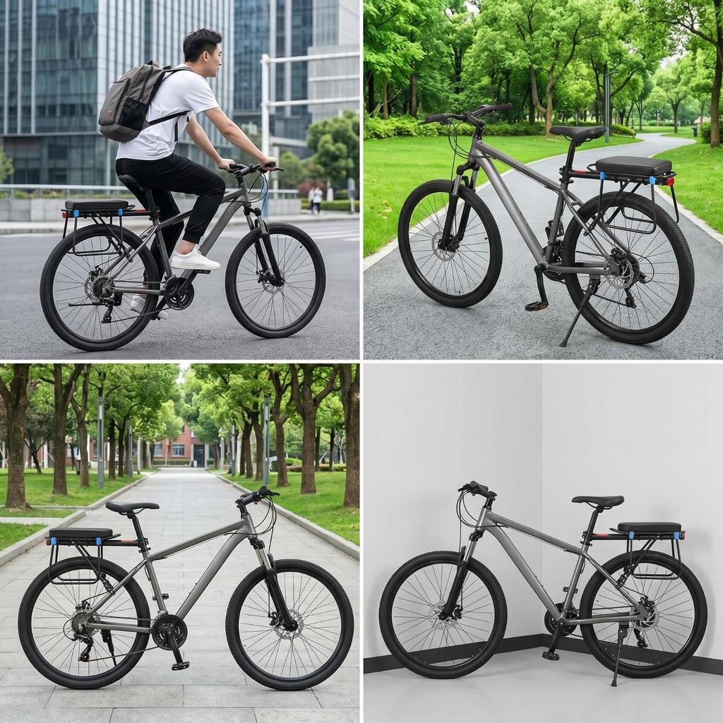 Bike Rack with Reflector Cylindrical Rear Luggage Carrier Sturdy
