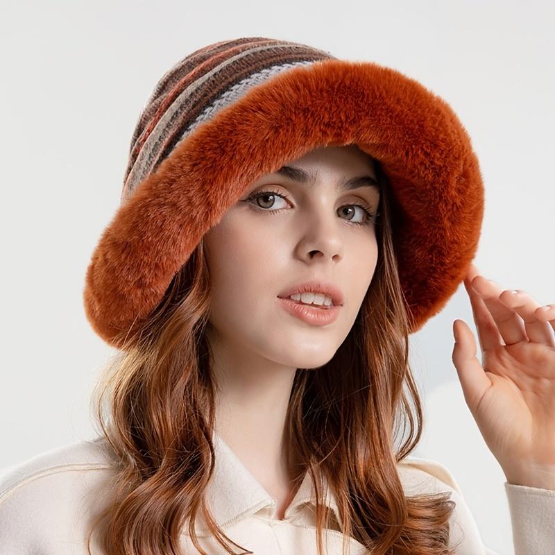 Fashionable Multi-Layered Fur Hat with Ear Protection and Warm Fur Ball for Winter