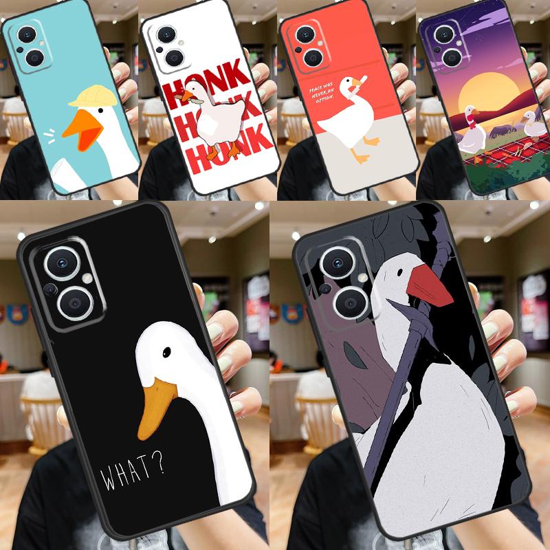 Cartoon Lustige Gans Hülle Für OPPO Reno 7 8 6 5 4 Lite 8T 4Z 5Z 11 F 10 Pro OPPO Find X6 X5 Pro X2 X3 Neo Abdeckung