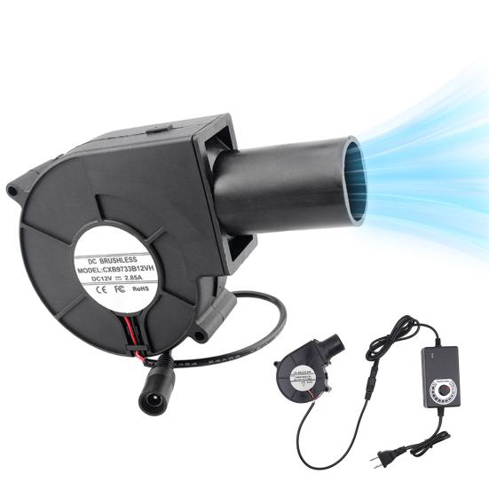 BBQ Fan Air Blower Variable Speed Adjustable Low Noise Multifunctional Cooking Barbecue 7530 Electric Fan for Outdoor Camping