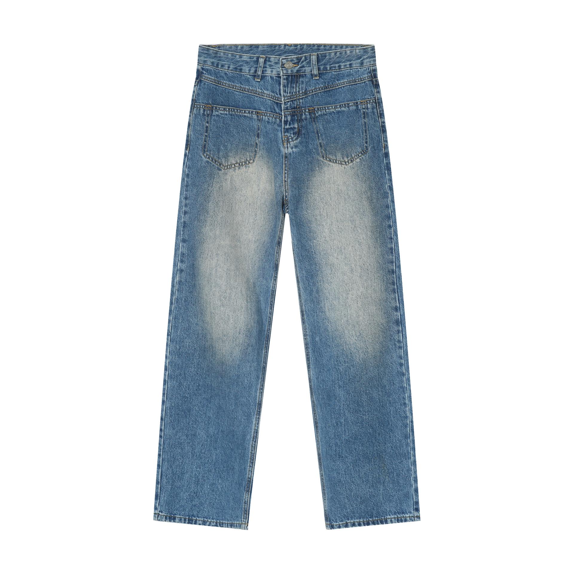 

Длинные брюки в стиле ретро, старые, индивидуальные, карманные джинсы, мужские свободные, прямые, с широкими штанинами, прямые, свободные джинсы для мужчин, модные и удобные XL синий