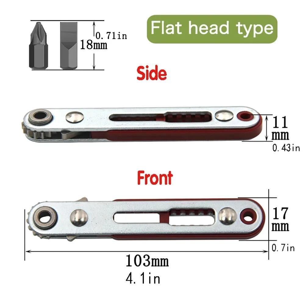 1PC Elbow Bidirectional Ratchet Screwdriver, Narrow Space Corner Right Angle Cross Groove Screwdriver Tool