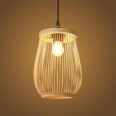 Bamboo Woven Minimalist Pendant Light for Restaurants and Teahouses
