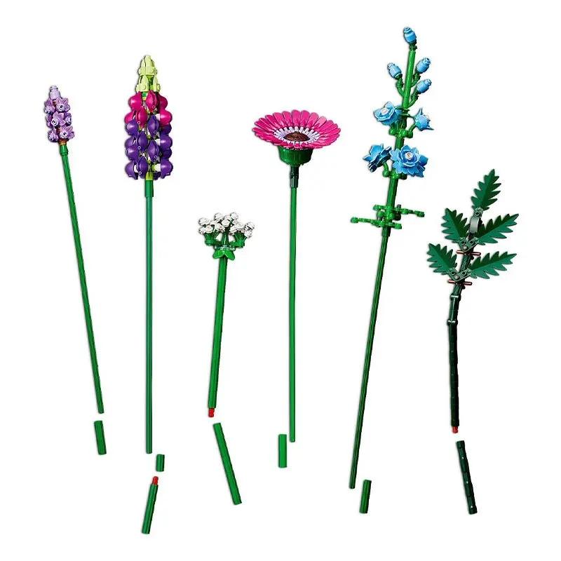Romantic Wildflower Bouquet Flower Building Set Home Decoration Building Block Toys