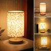 New Modern Soft Warm White Linen Touch Table Lamp - Elegant LED Nightstand Lamp with Soft Lighting for Bedroom and Living Room