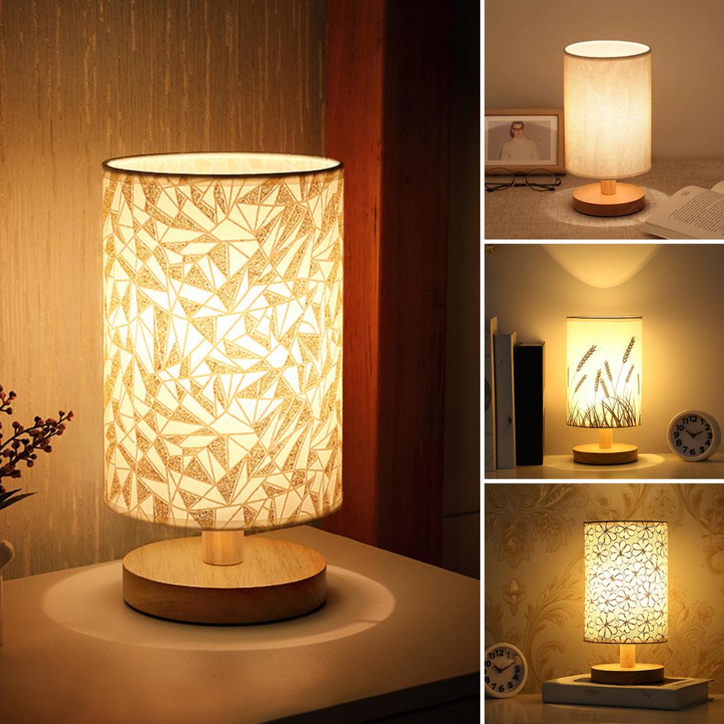 New Modern Soft Warm White Linen Touch Table Lamp - Elegant LED Nightstand Lamp with Soft Lighting for Bedroom and Living Room