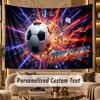 Soccer (225) Theme Wall Tapestry Customized With Name Text Personalized Hanging Tapestry For Bedroom Living Room Decor