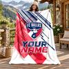 FC Dallas Custom Name Flannel Blanket Personalized Soft Warm Plush Throw Blanket Customized Gift for Family Friends