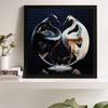 New Arrival 5D DIY Full Circle Diamond Painting "Black and White Double Cranes" Embroidery Cross Stitch Home Decor Gift