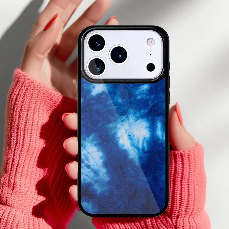 Blaues Tie-Dye Handyhülle für iPhone 17 16 15 14 13 Pro Max Rückabdeckung für 12 11 Pro Hülle