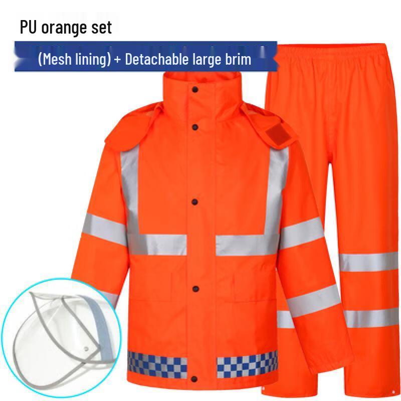 Kids Orange Reflective Rain Suit
