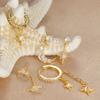 6PCS New Design Stainless Steel Cubic Zirconia Chain Hoop Earring For Women Star Moon Pendant Punk Cartilage Piercing Jewelry