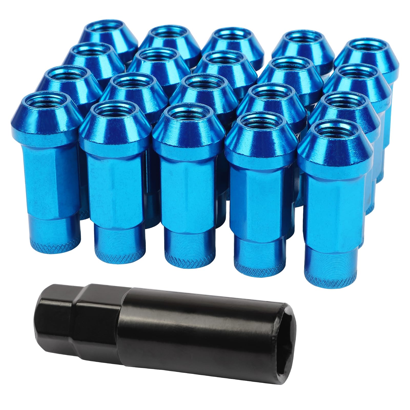 

Гайки для стальных колес M12 x P1.5 H 48мм Гайки для шин Гоночные гайки Колесный замок синий