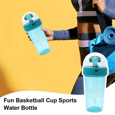 Basketball Shot Water Bottle with Mini Hoop 500ml Portable Sports Cup Creative Outdoor Gift for Kids Students
