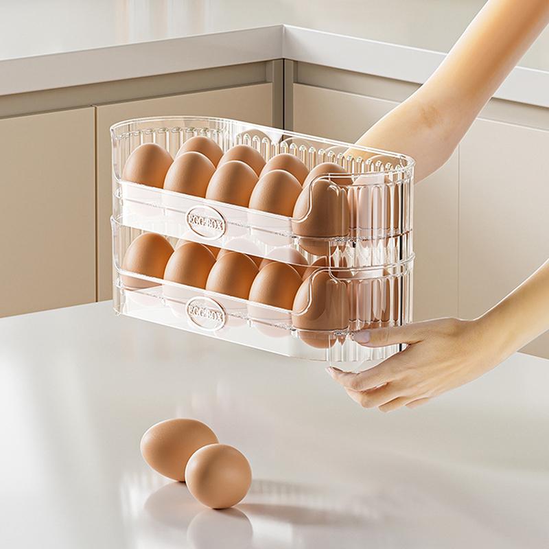1/2/3Pcs Refrigerator Egg Storage Box Fridge Egg Holder Case Space-Saving Egg Organizer Container Kitchen Desk Organizer 10 Grid