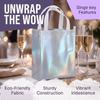 10Pcs Iridescent Holographic Gift Bags with Handles Rainbow Color Shopping Bags Non-Woven Reusable Party Favor Bags Christmas