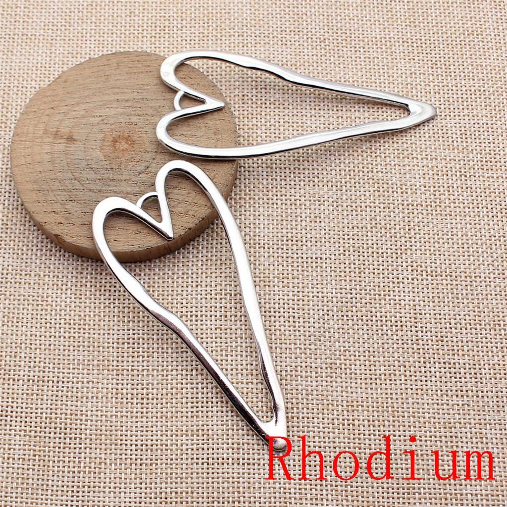 Big Heart Shaped Charms Pendant For Bracelet Necklace Jewelry Making Craft Findings