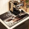 1Pcs Rubber Drying Mat With Coffee Print For Coffee Shop Restaurant Kitchen Carpet Tableware Durable Diatom Mud Table Mat Pet Mat Coffeeware