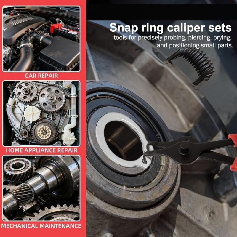 Heavy Duty Snap Ringing Pliers Kit Internal & External Circlip Tool 10 Piece For Car Brake System And Machinery Maintenance