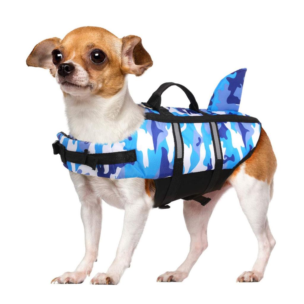 Dog Life Vest Safety Swimsuit Save Handle for Small Medium Dogs Swimming Vest with Reflective Stripes Flotation Suit