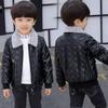 Kids' Genuine Leather Fur Collar Jacket - Autumn/Winter, Velvet Lined, Thick & Warm Parka