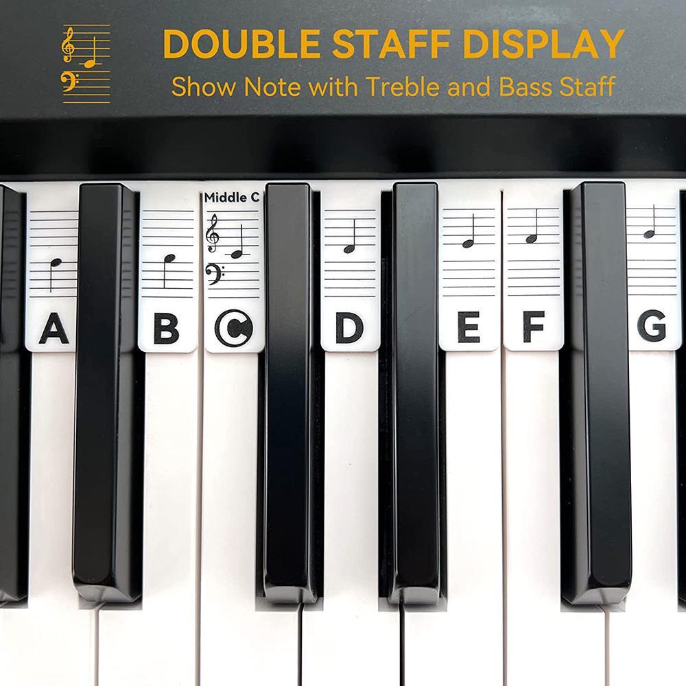 88 Key Full Size Piano Notes Guide Strip for Beginner Silicone Removable Reusable Piano Keyboard Note Labels No Sticky for Practices Learning MYY
