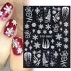 Slider Decals New Year Design Winter Charms Flower Snowflakes Nail Sticker 5D Embossed Christmas