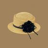New Spring Summer Women'S Straw Woven Sun Hat Polka Dot Flower Vacation Beach Hat Facial Contouring Wearing Matching Accessories