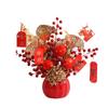 Luxurious Chinese-Style Pomegranate Fruit Arrangement: Faux Red Berries & Flowers for Living Room or Restaurant Decor