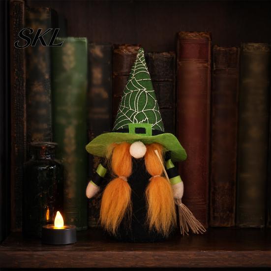 Decorative Halloween Witch Dolls Faceless Doll Ornaments, Gnome Decorations, Cute Cloth Unique Table Ornaments Plush for Home Decor Party Atmosphere