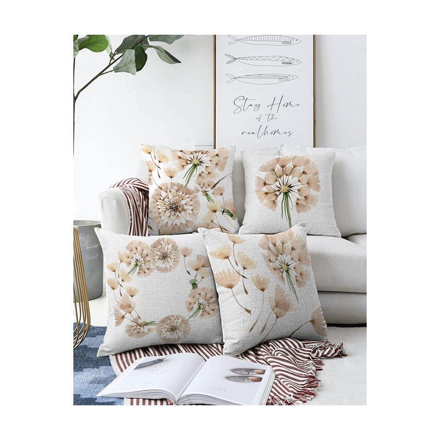 Sada 4 kusů oboustranného povlaku na polštářek s digitálním potiskem