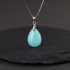 Amazonite Waterdrop 925 Silver Chain Necklace for Women [KOAI]