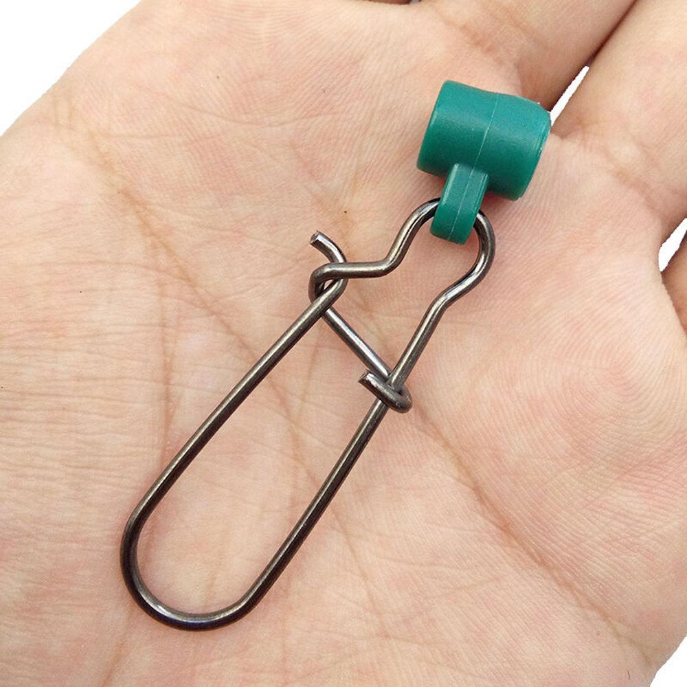 Green Swivels Snap Duolock Snap Nickel 8# Heavy Duty Fishing Sinker Fish Finder Fishing Swivels