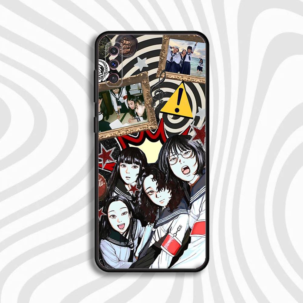 

ATARASHII GAKKO Suzuka Jpop Phone Case For Samsung S 25,24,23,22,30,21,10,9,Ultra,Plus,Lite,FE,4,5 G Black Soft Case Samsung S24