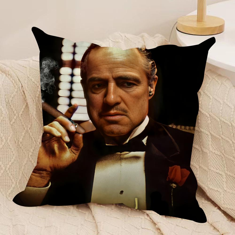 Film The GGodfather Cushion Cover Silky Short Plush Invisible Zipper Dustproof Sofa Pillow Case For Home Decor