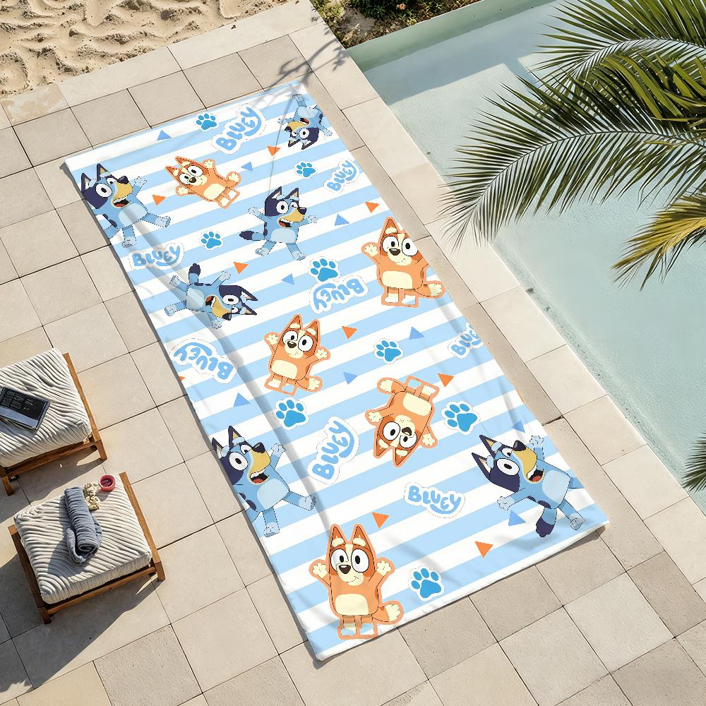 Cartoon cute B-Bluey Towel Drying Bath Towel Applicable To Light Swimming Camping Yoga Beach Out