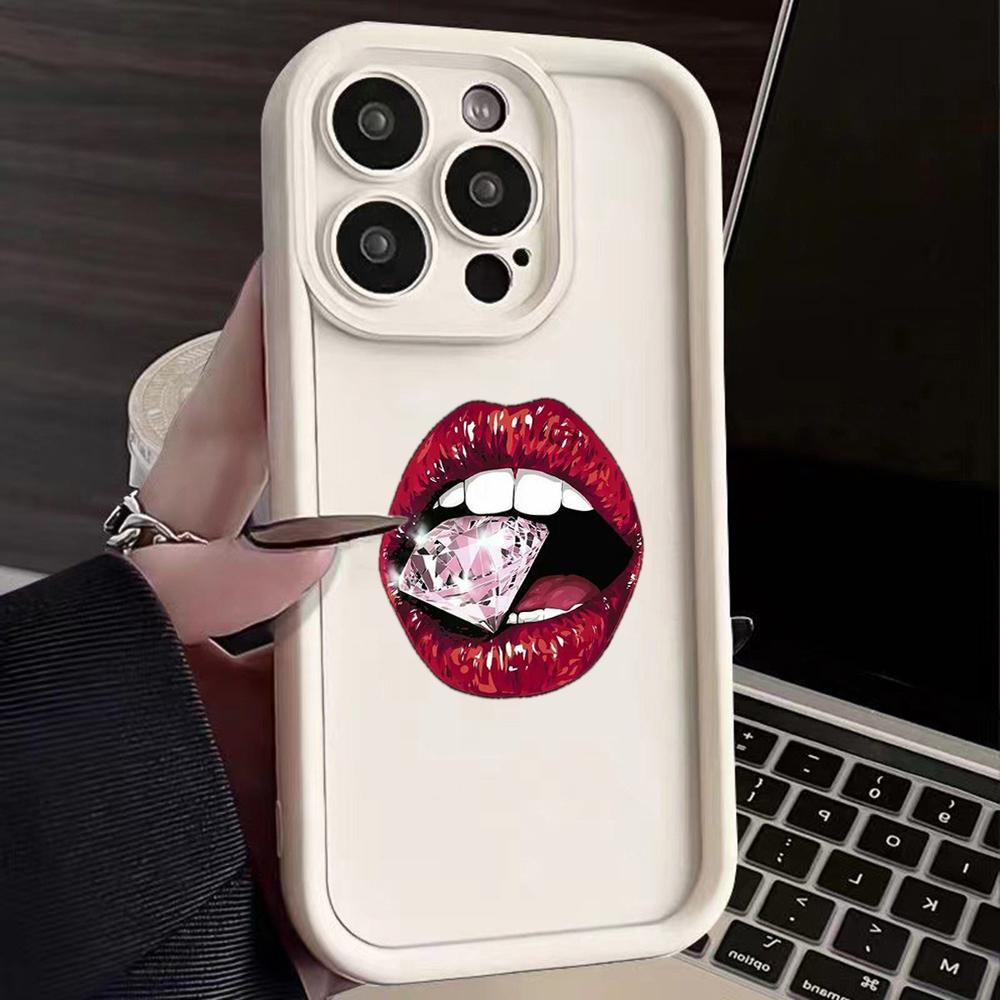 LZ20 Lips Kiss Design Silicone Phone Case for Infinix Smart 9 Hot 40i Tecno Camon 20 Pro Moto G22 G30 OnePlus Google Pixel 9 Shockproof Back Cover