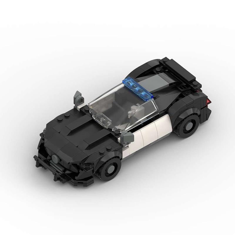Building Block Compatible, Patrol Police Car Small Particles Build Car Model Creative Educational Toys
