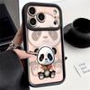 Black Coat Panda Pattern Case For iPhone 17 Pro Max Funda Shockproof Bumper Cover For iPhone 16 Pro Max 15 14 13 12 11 Air 16E