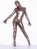 S-5XL Unisex Catsuit Cosplay Piele Sintetică PU Zentai Degete Bodystocking Fermoar Deschidere Între Picioare Bodysuit Colanți Leotard Conjoined