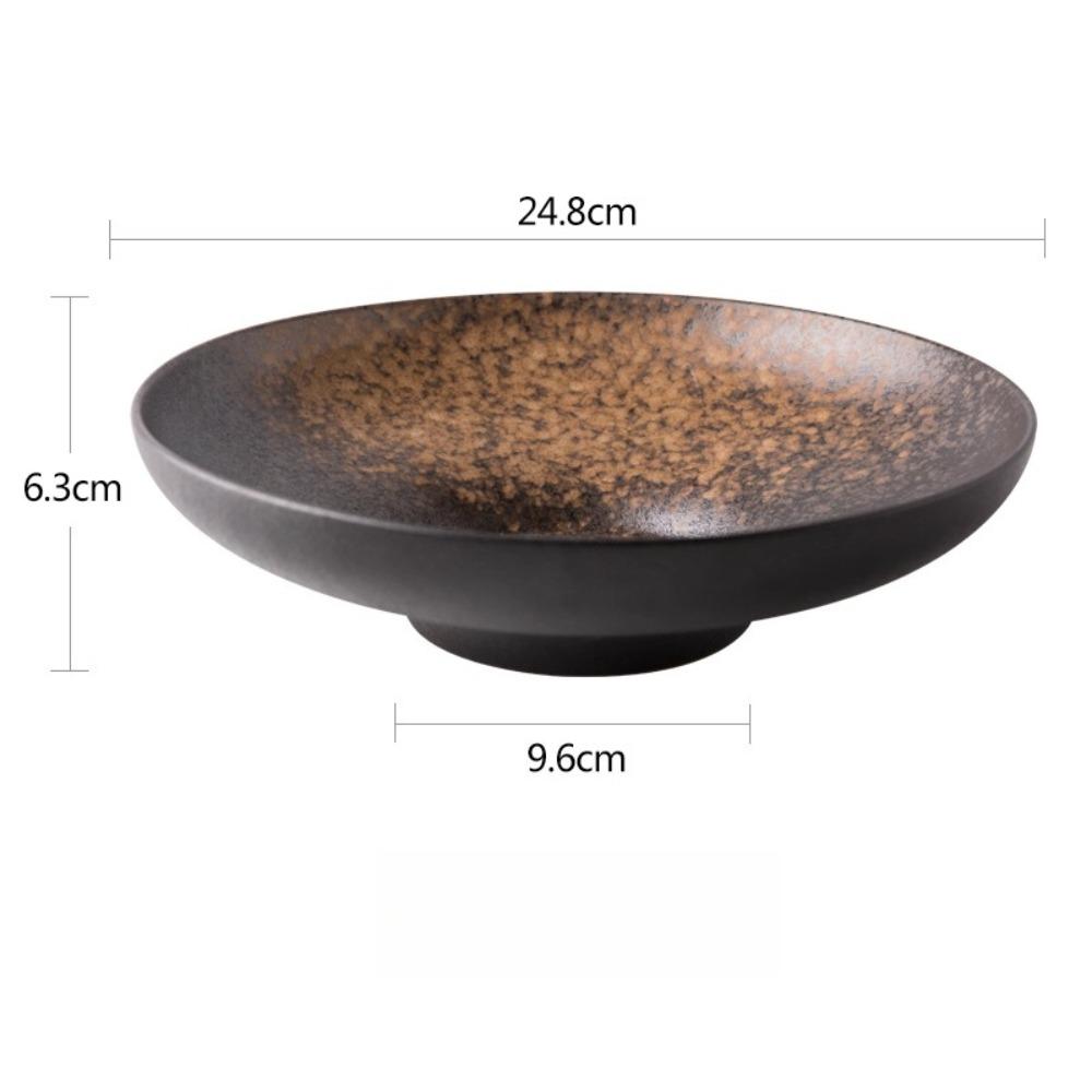 BEPAN 1pc Creative Japanese Retro Large Capacity Ceramic Deep Bowl Specialty Restaurant Tableware Home Pasta Salad Bowl