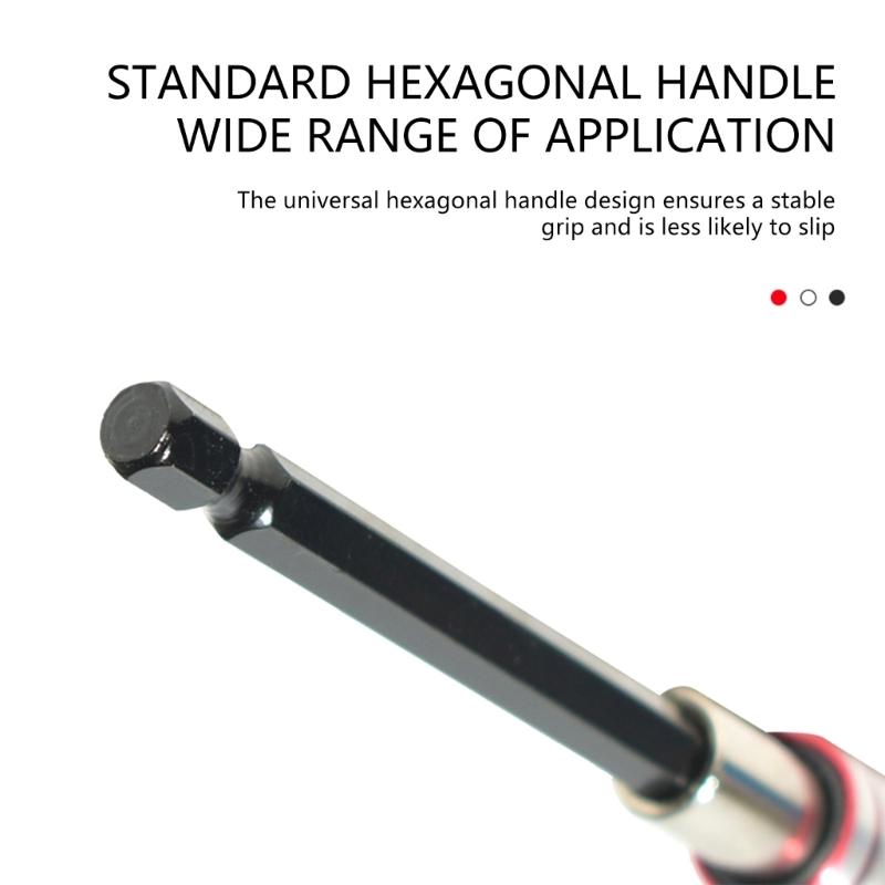 Hexagonal Bit Holders Set Magnetic SelfLocking Connecting Rod Corrosion Resistant Steel For Precise Work 3pcs/set