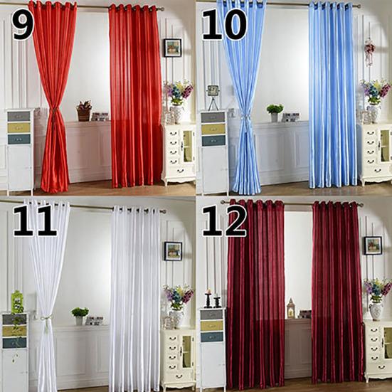 100x250cm Punching Solid Color Soft Window Blackout Curtain Bedroom Draperies
