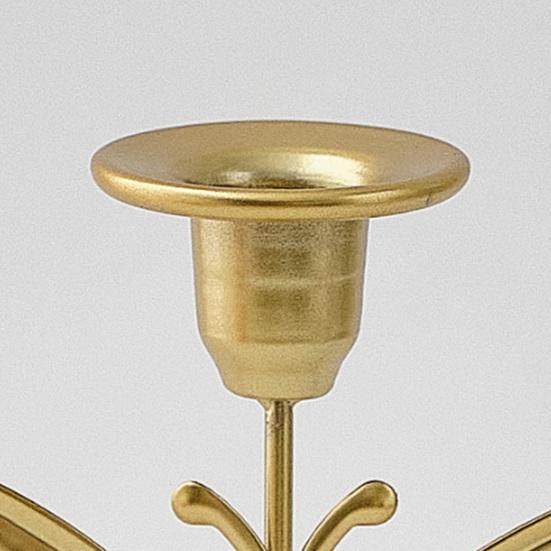 Decorative Vintage Candle Stand Metal Holder, Romantic Candlestick Dinner Table Centerpiece, Retro Style Decor Aged Texture for Wedding Party and Home